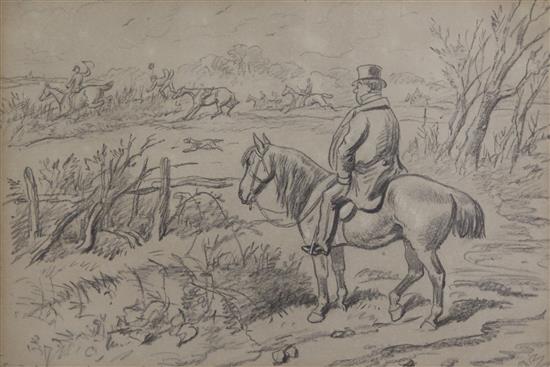 Hablot Knight Browne (Phiz) (1815-1892) Hunting scenes: Tally Ho and another, 5.5 x 10in. and 7 x 10.5in.